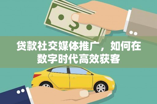 新田贷款社交媒体推广，如何在数字时代高效获客