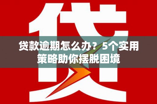 新田贷款逾期怎么办？5个实用策略助你摆脱困境