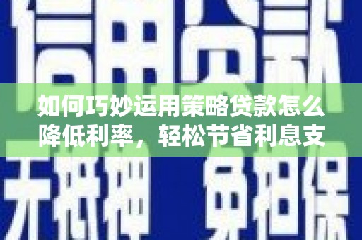 新田如何巧妙运用策略贷款怎么降低利率，轻松节省利息支出