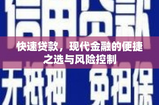 新田快速贷款，现代金融的便捷之选与风险控制