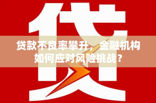 新田贷款不良率攀升，金融机构如何应对风险挑战？