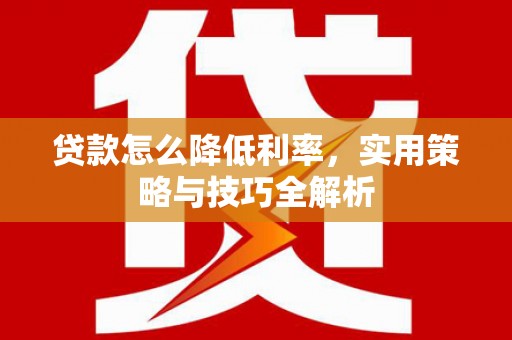 新田贷款怎么降低利率，实用策略与技巧全解析