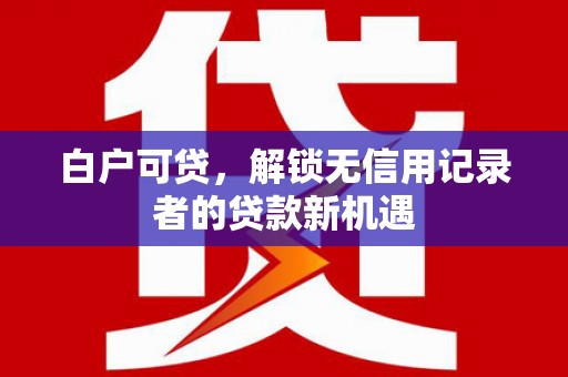 新田白户可贷，解锁无信用记录者的贷款新机遇