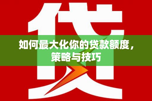 新田如何最大化你的贷款额度，策略与技巧