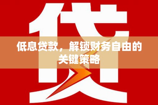 新田低息贷款，解锁财务自由的关键策略