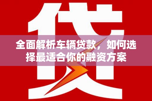 新田全面解析车辆贷款，如何选择最适合你的融资方案